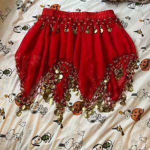 Red Gypsy gold coin skirt